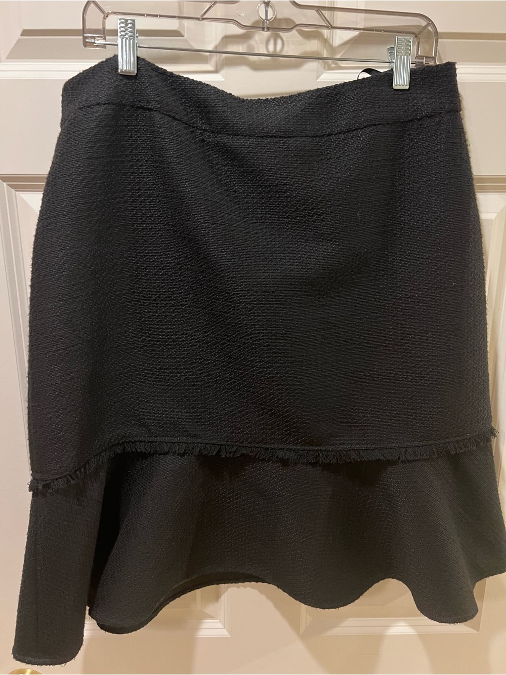Karl Lagerfeld Black High-Low Ruffle Hem Skirt